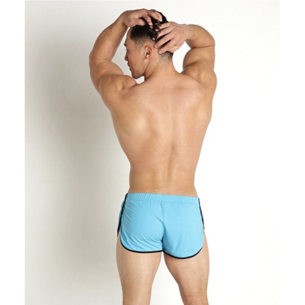 Mens Small Gregg Homme Yoga Splits Shorts; NWT, Aqua
